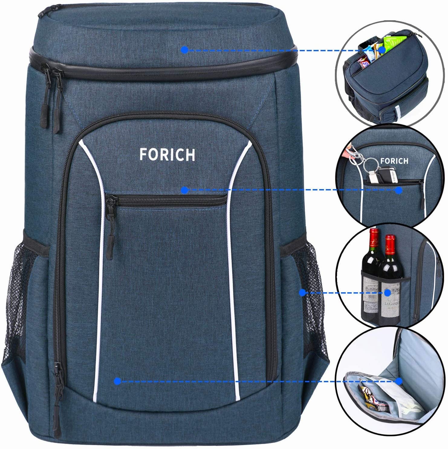 Soft Insulated Cooler Backpack with Leakproof Design - Ideal for Work, Picnics, Beach Outings, and Outdoor Activities - Fits 30 Cans